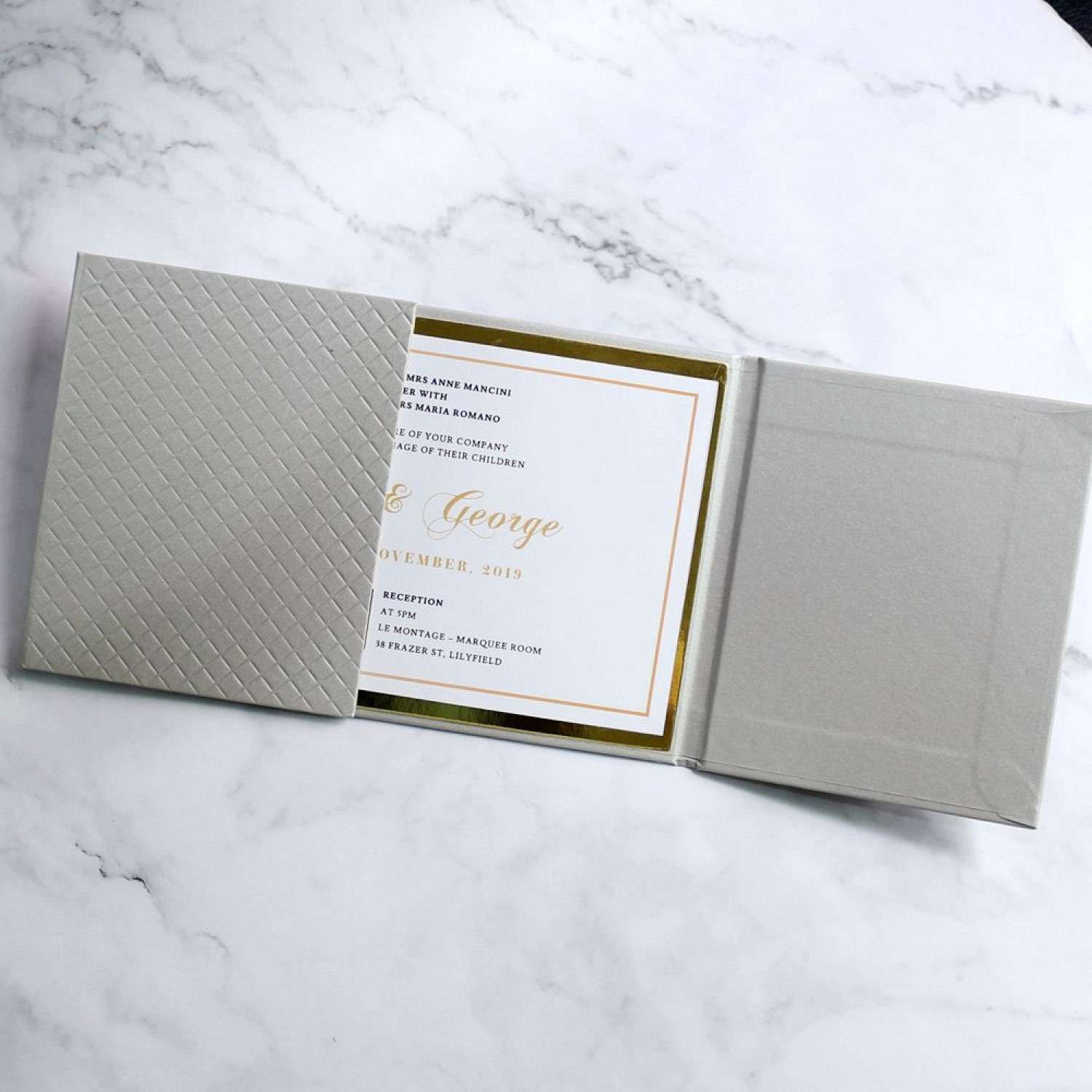 Invitation Card With Gray Hard Cover Simple Style Invitation Card Customized